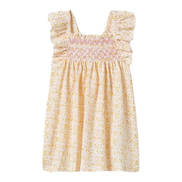 ZARA Kids | Ecru | SMOCKED PRINTED DRESS - Picture 2 of 7